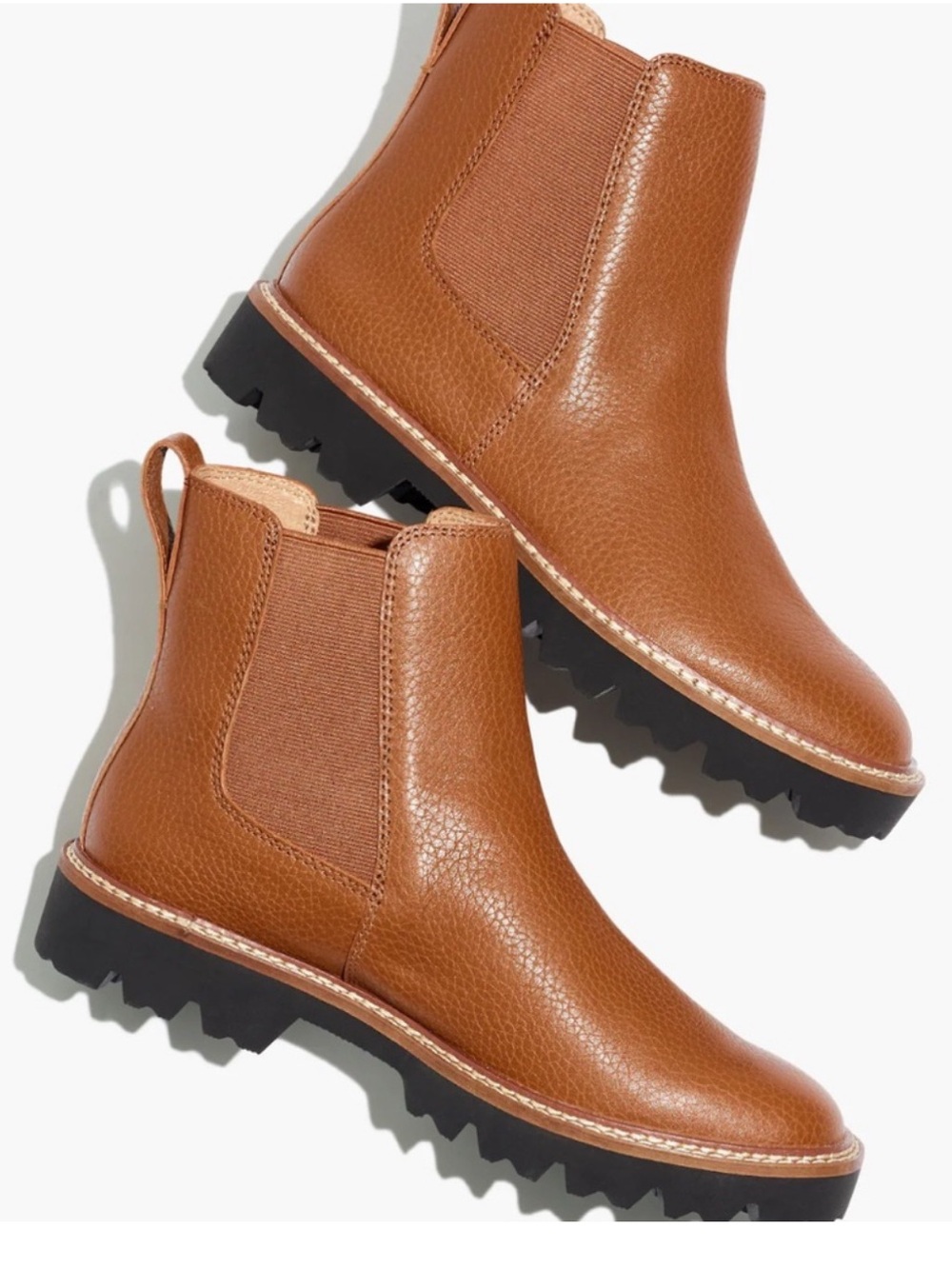 Madewell The Citywalk Lugsole Chelsea Boot in English Saddle Leather